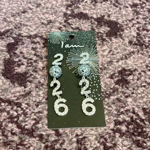 NEW * I Am CVS Silver Dangle Earrings Sparkle 2026 Bling Graduation Wedding Fun